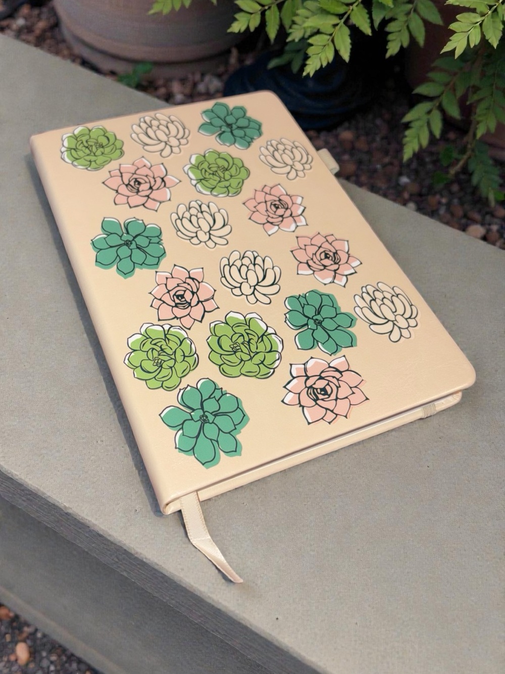 Tan Succulent Floral Notebook